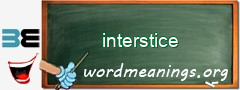 WordMeaning blackboard for interstice